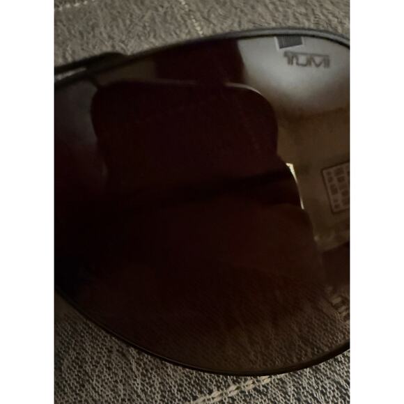 NEW Tumi Sunglasses Mens Black Aviator Made in Japan 59mm Case Cleaning Cloth - Picture 7 of 13